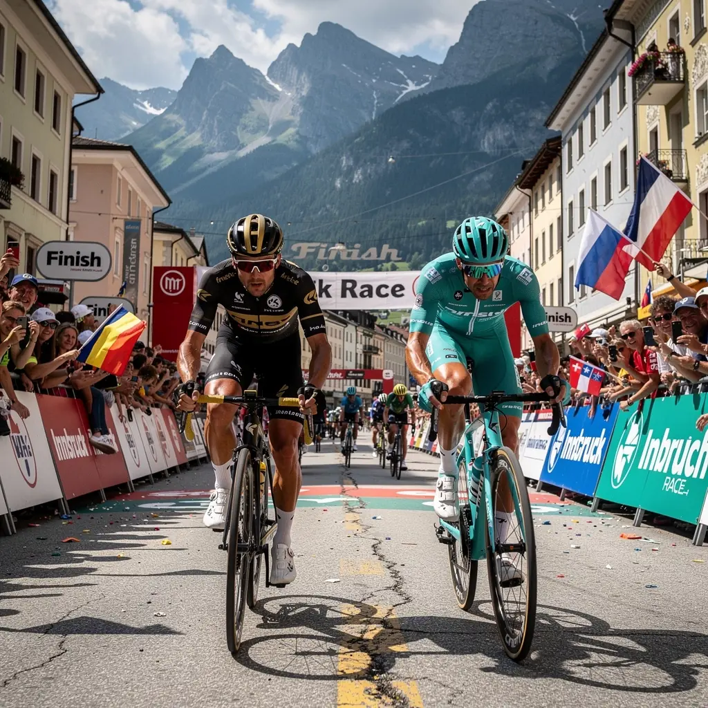 Radfahrer, die an einem anspruchsvollen Berganstieg arbeiten.