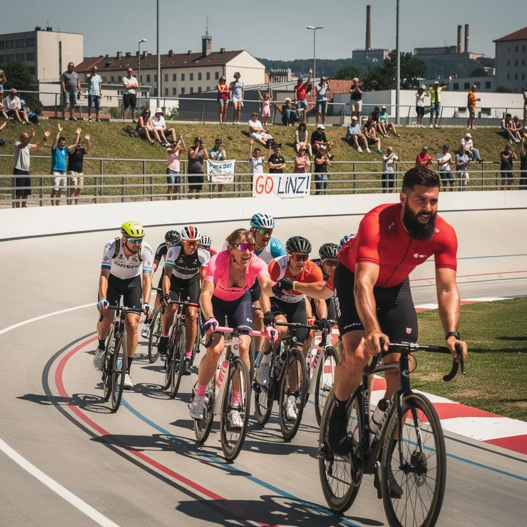 Radfahrer, die an einem anspruchsvollen Berganstieg arbeiten.